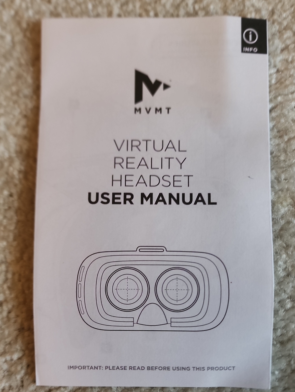MVMT White Virtual Reality Headset User Guide